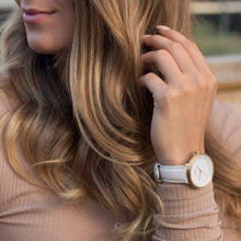 Load image into Gallery viewer, Traveller - Rose Gold White Leather