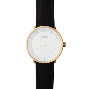 Black Leather Strap - Gold Buckle