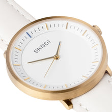 Load image into Gallery viewer, Traveller - Gold White Leather