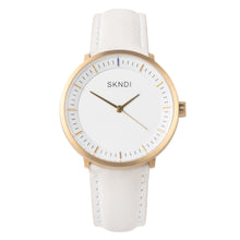 Load image into Gallery viewer, White Leather Strap - Gold Buckle

