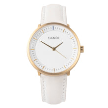 Load image into Gallery viewer, White Leather Strap - Gold Buckle