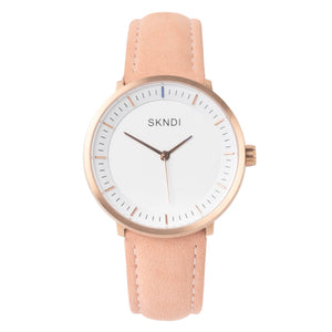 Peach Leather Strap - Rose Gold Buckle