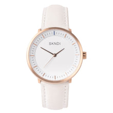 Load image into Gallery viewer, White Leather Strap - Rose Gold Buckle